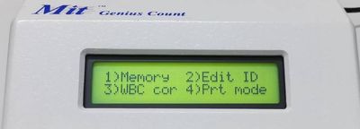 หน้าจอเมนูเครื่องกดนับแยกชนิดเม็ดเลือดขาวระบบดิจิตอล  Mit Genius Count หน้าจอเมนูเครื่องกดนับแยกชนิดเม็ดเลือดขาว  Genius Count